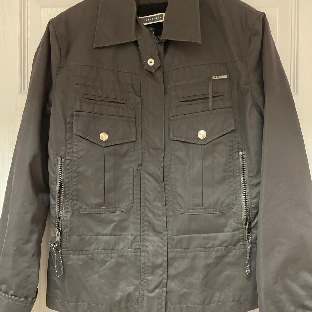 SPORT MAX CODE BLACK JACKET WITH FAUX FUR LINING M